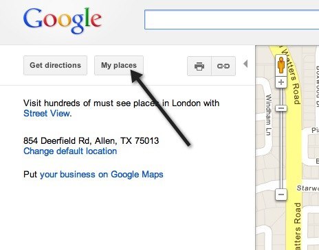 mes endroits google maps