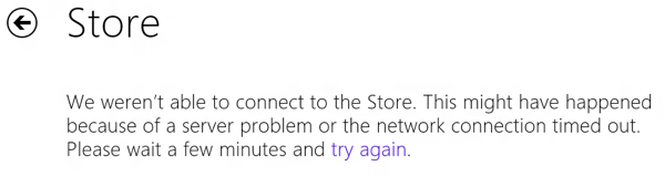 le magasin Windows ne peut pas se connecter