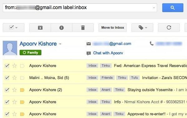 déplacer les emails gmail