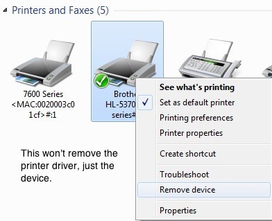 supprimer le pilote d'imprimante
