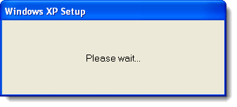 Veuillez attendre la boîte de dialogue dans Windows XP