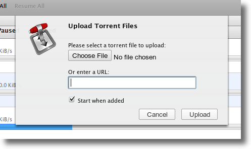 Ajouter un Torrent à partir de votre disque dur ou du Web