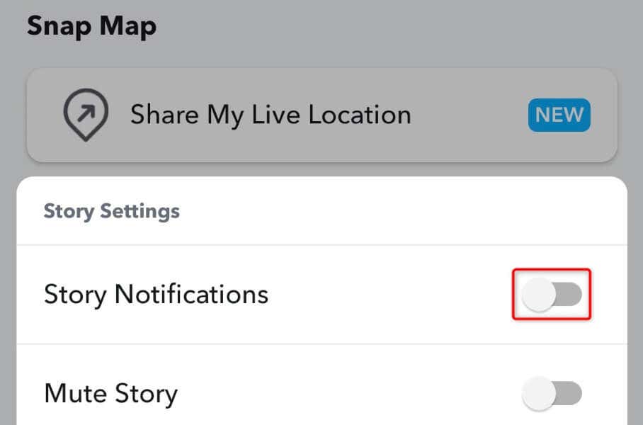 Comment désactiver les notifications d'histoires pour un utilisateur spécifique sur Snapchat image