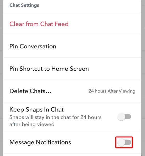 Comment désactiver les alertes de message pour une personne spécifique sur Snapchat image