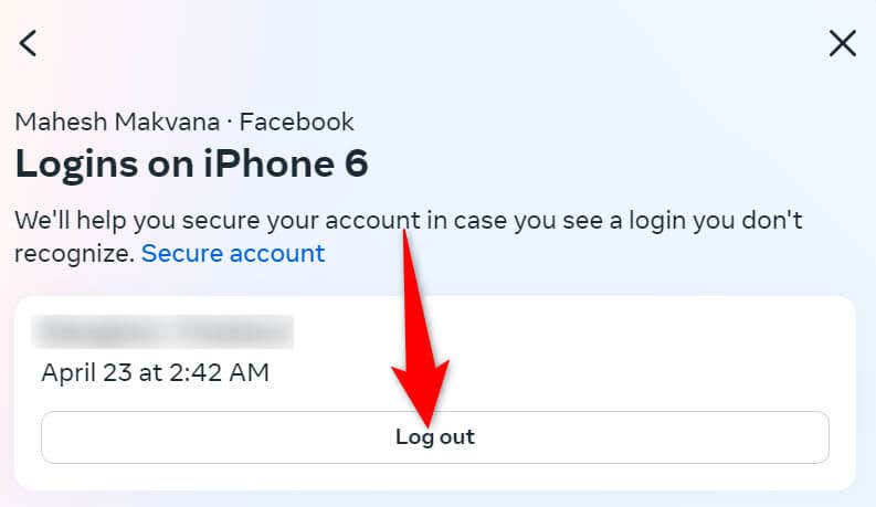 Utilisez le site de bureau de Facebook pour vous déconnecter de votre compte sur votre téléphone image