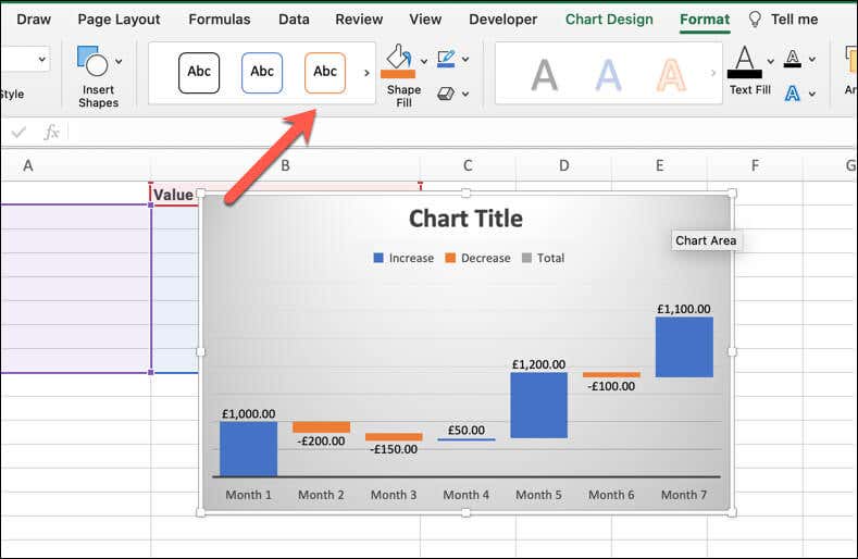 Comment créer un graphique en cascade dans Microsoft Excel image 3