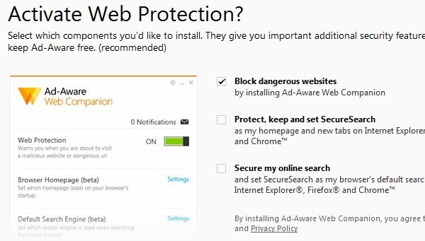 Protection Web adaptée aux annonces