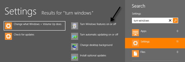 caractéristiques de Windows