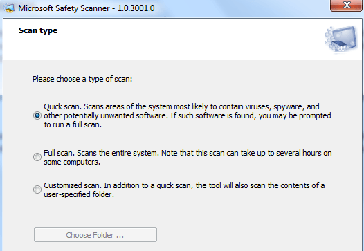 scanner de sécurité Microsoft