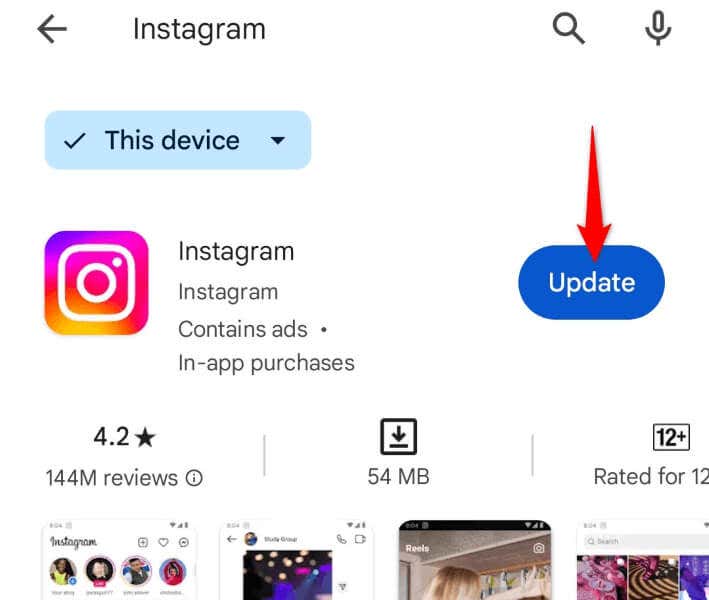 Installer les mises à jour Instagram en attente sur votre iPhone ou votre téléphone Android image