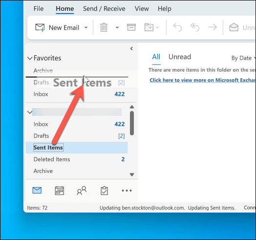 Comment supprimer les dossiers Favoris dans Microsoft Outlook image 10